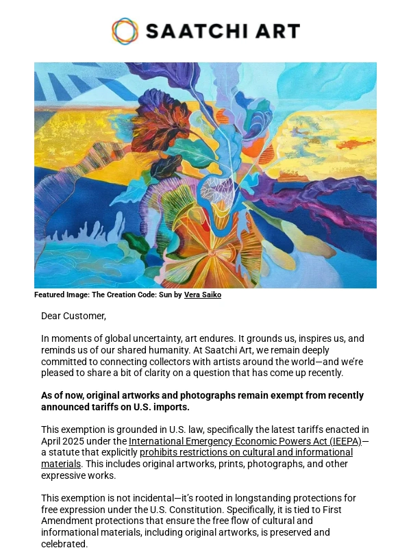 Saatchi Art - Art Transcends Borders—Even in a Time of Trade Uncertainty