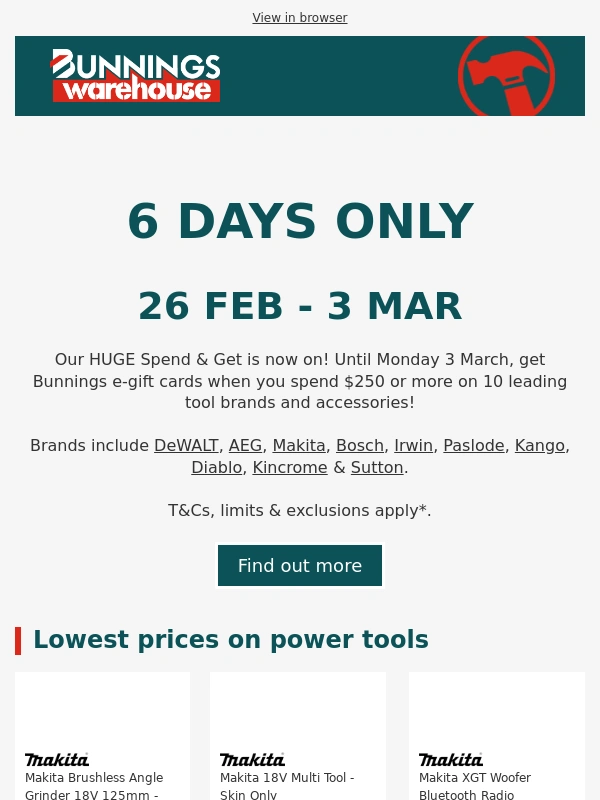 Bunnings - Bunnings Huge Spend & Get is now on!