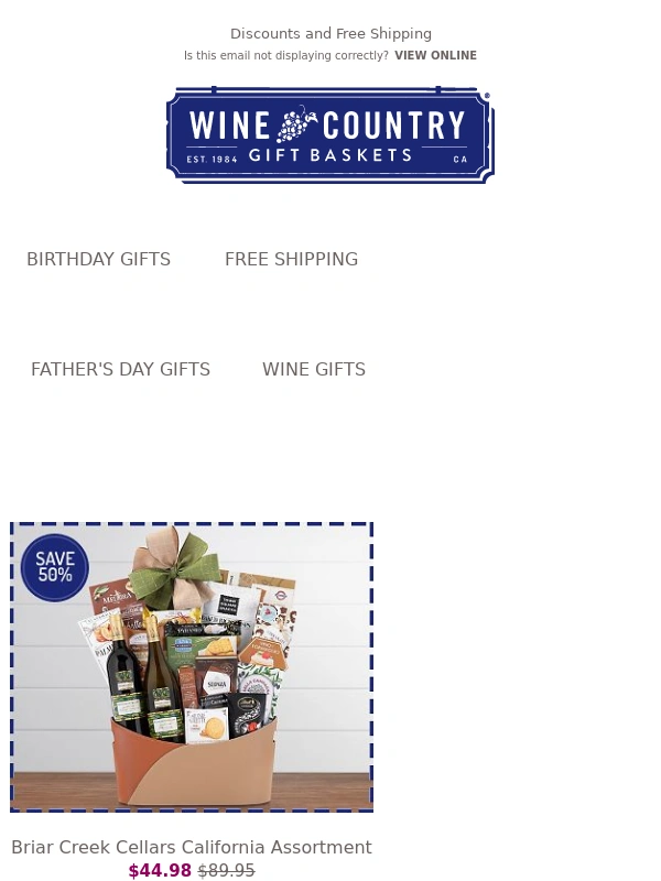 Wine Country Gift Baskets - Save up to 55% - gourmet food & wine gifts