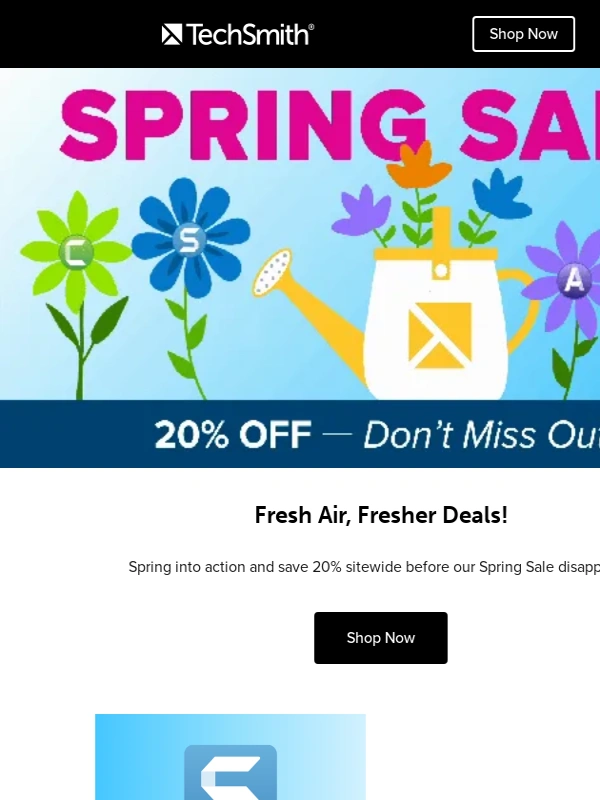TechSmith - 20% Off Sitewide – Spring Savings are Almost Over!