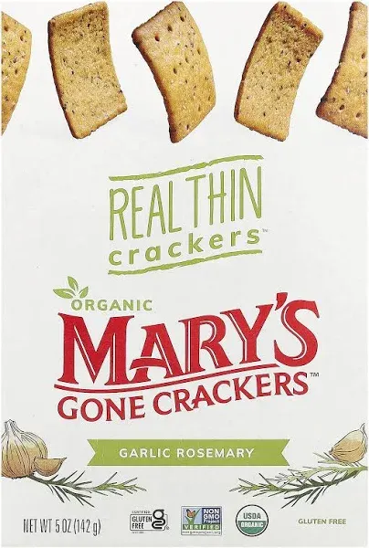 Mary's Gone Crackers Garlic Rosemary Real Thin Crackers
