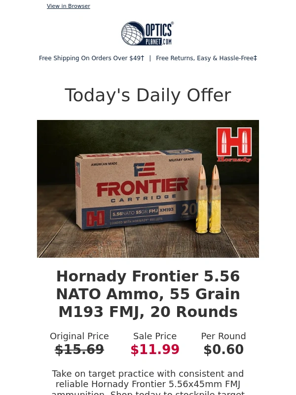 Optics Planet - Hornady Rifle Rounds on Sale Now
