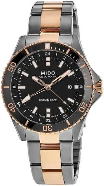 Mido Men's Ocean Star GMT Rose Gold Watch