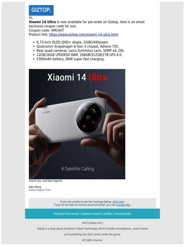 Giztop - New Arrival: Xiaomi 14 Ultra is now available