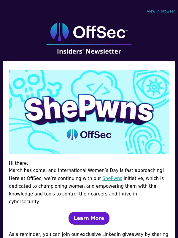 Offensive Security - Win an OffSec subscription and celebrate with our Women’s Day events!