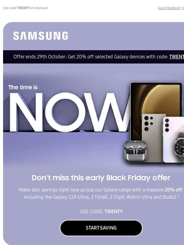 Samsung - Get ahead of Black Friday with 20% off selected devices