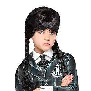 Rubies Girl's Wednesday TV Show Wednesday Costume Wig, As Shown, One Size $6.98