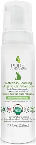 Pure and Natural Pet Organic Waterless Foaming Cat Shampoo