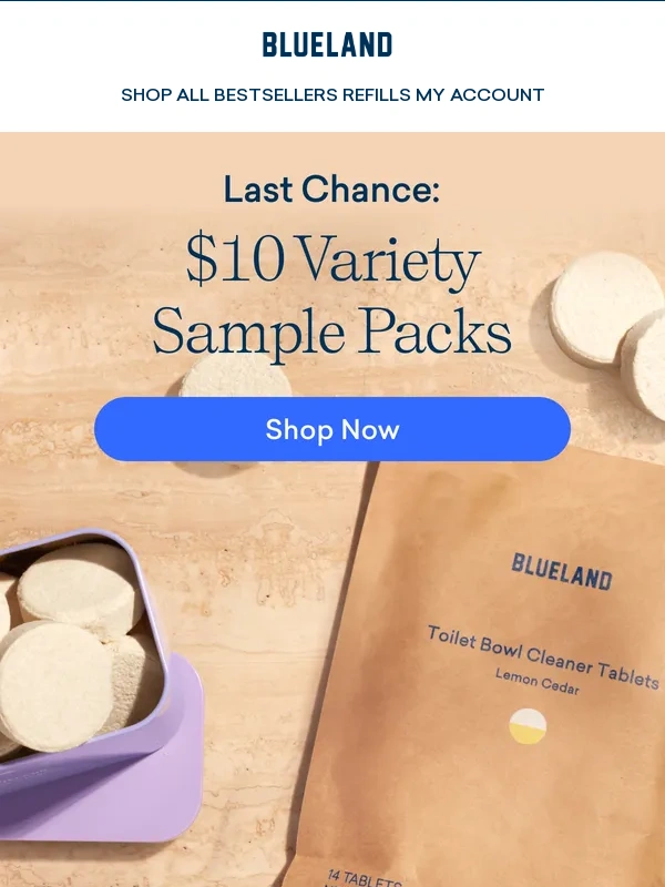 Blueland - Last call! Want a sample pack of our 3 bestsellers?