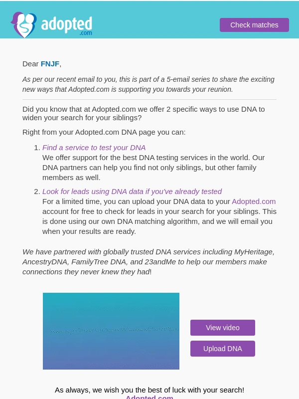 MyHeritage - Did you know Adopted.com offers FREE DNA data comparison