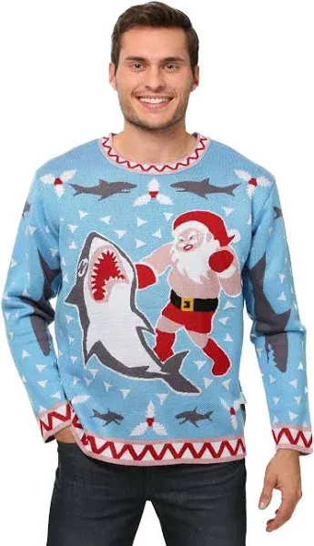 Santa vs Shark Ugly Christmas Costume Sweater