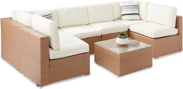 Best Choice Products 7-Piece Modular Outdoor Sectional Wicker Sectional Set