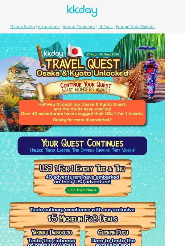 KKday - ⏳ Last Chance for S$150 OFF Osaka & Kyoto!