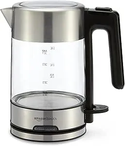 Prime Members: 1.0-Liter Amazon Basics Electric Glass and Steel Kettle $16.98 + Free Shipping