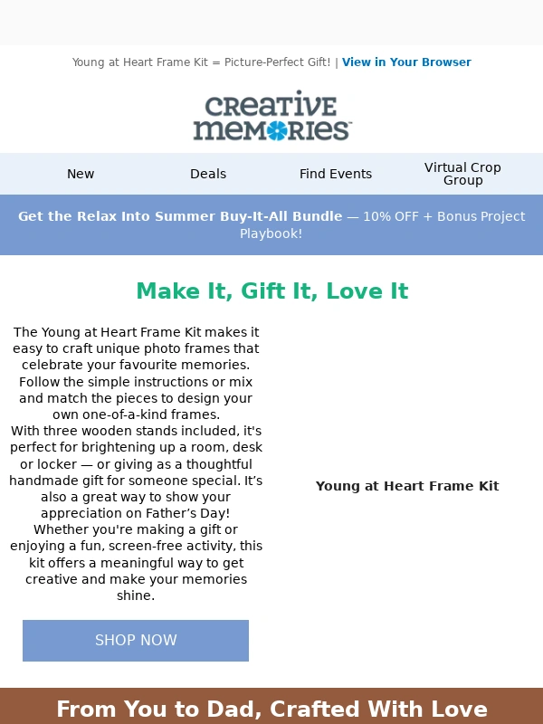 Creative Memories - Your Next Crafting Favourite: Young at Heart Frame Kit ?️