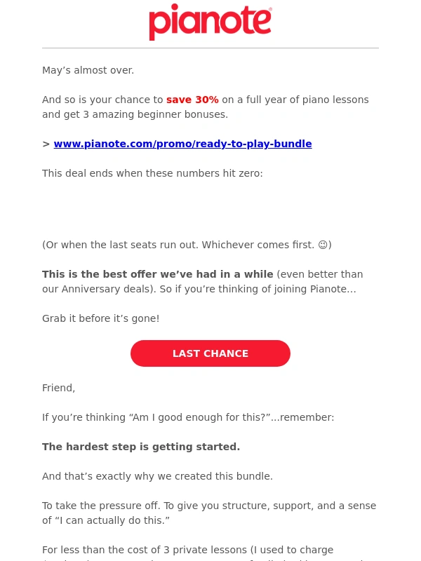 Pianote - Last chance: only 14 spots left. ?