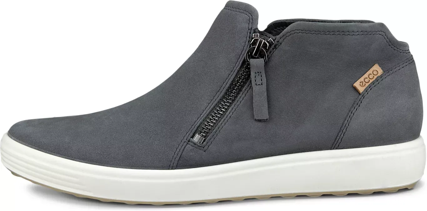 ECCO Soft 7 - Women's Nubuck Zip Bootie - Gray