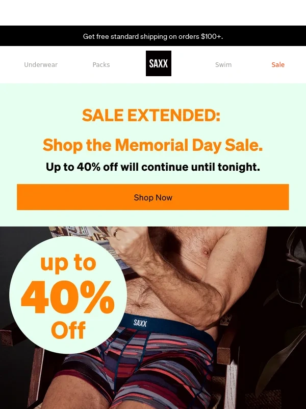 Saxx Underwear - SALE EXTENDED: Up to 40% off select styles ‼️