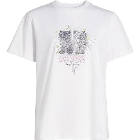 Ganni Kittens Logo T-Shirt