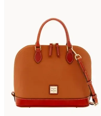 Pebble Grain Zip Zip Satchel