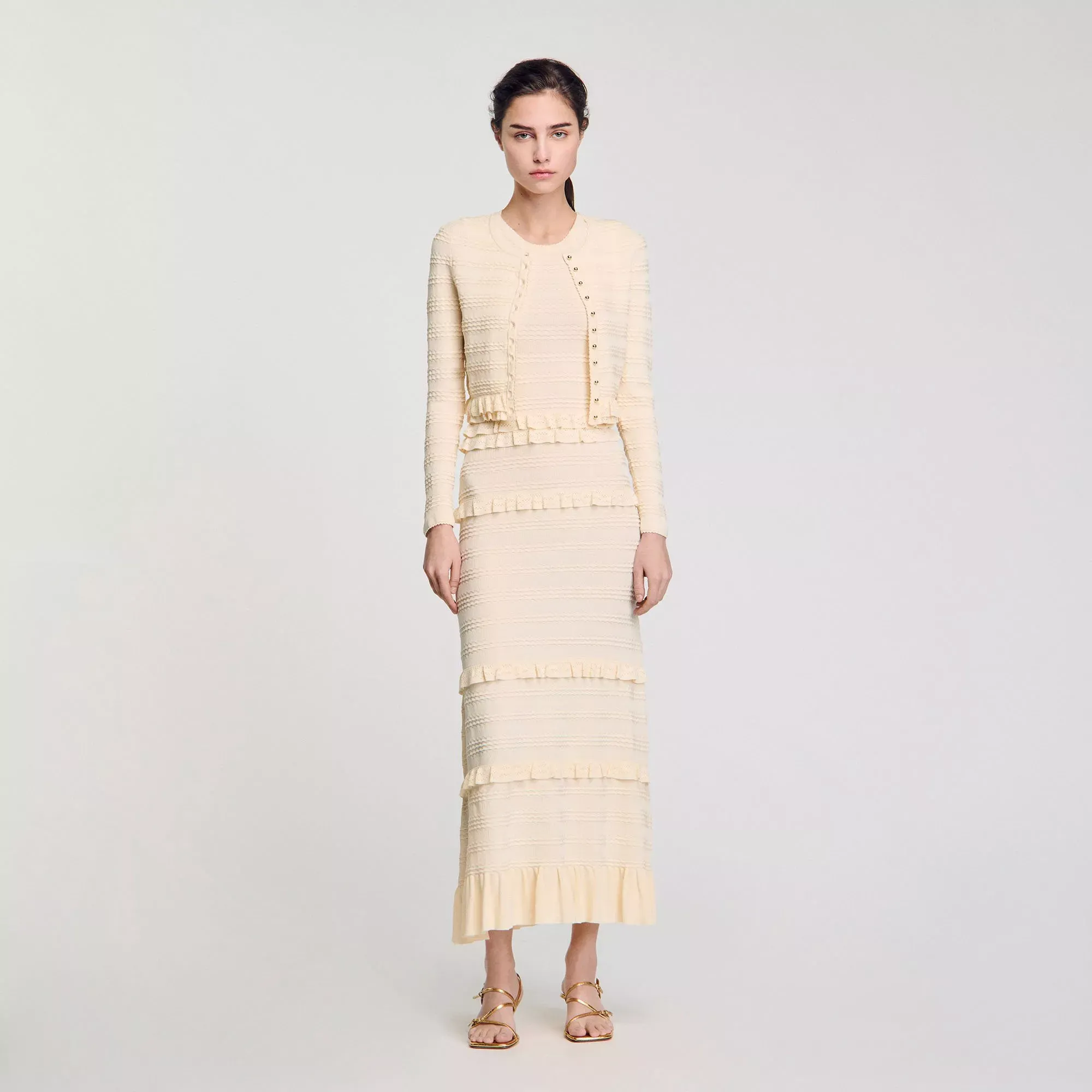 Sandro Ruffled cardigan - female - S