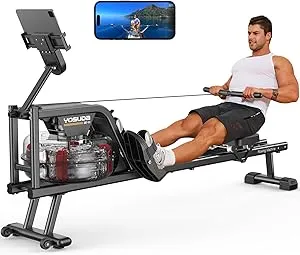 YOSUDA Water Rowing Machines with Bluetooth-Water Rowers 350LBS Weight Capacity for Home Use with Smooth Aluminum Dual Slide Ra.