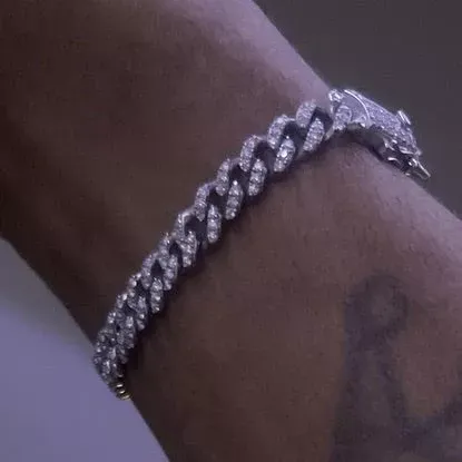 HipHopBling Moissanite Miami Cuban Link Iced Out Bracelet 6MM .925 Sterling Silver