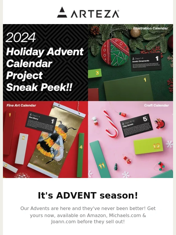 Arteza - New arrival: 24 Day Advent Calendars