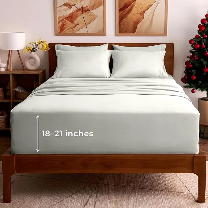 Mellanni Full Sheet Set - 6-Piece Iconic Collection Bedding