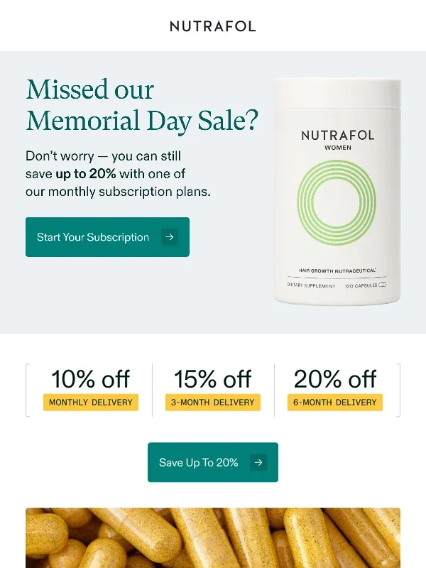 Nutrafol - Missed our Memorial Day Sale?