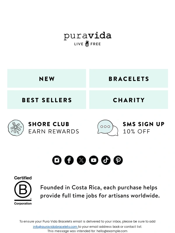 Pura Vida - We’re beaming with good vibes + 10% off!
