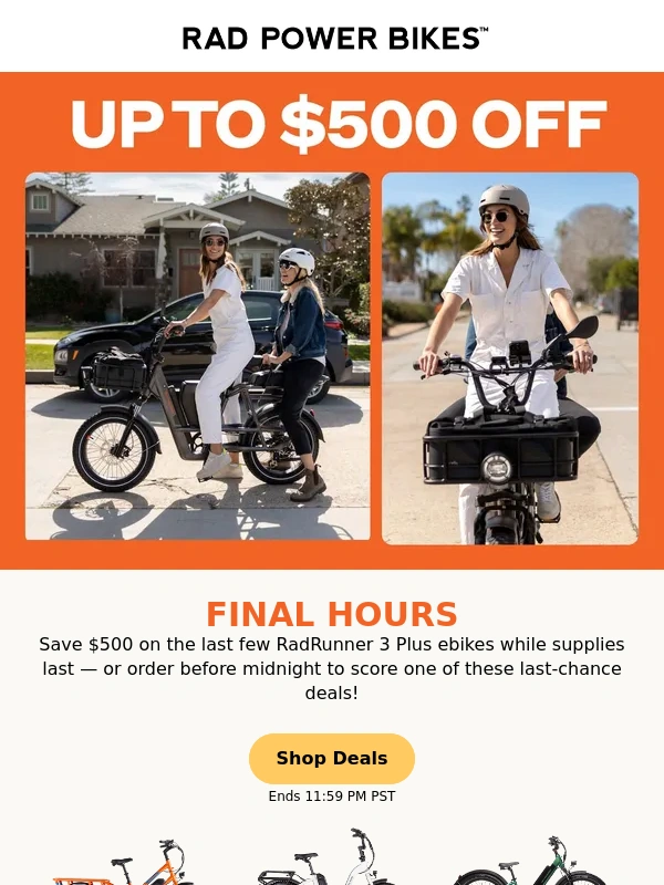 Rad Power Bikes - Ends Tonight: Last Chance to Save Big ⏰
