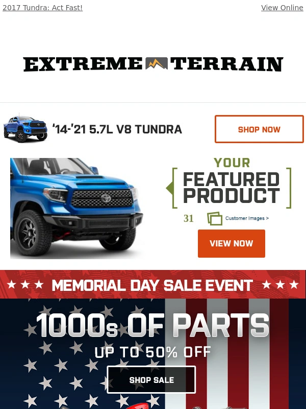 ExtremeTerrain - LIMITED TIME ⚠ Up to 50% Off Coupons for your Tundra!