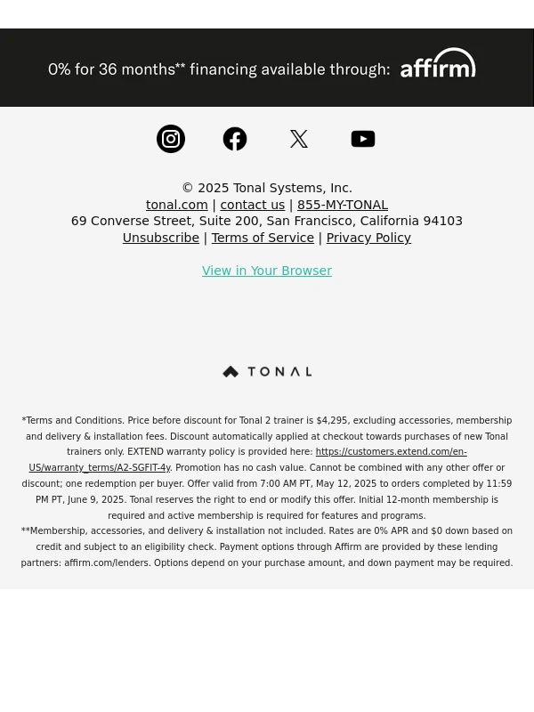 Tonal - Endless workouts. One great deal