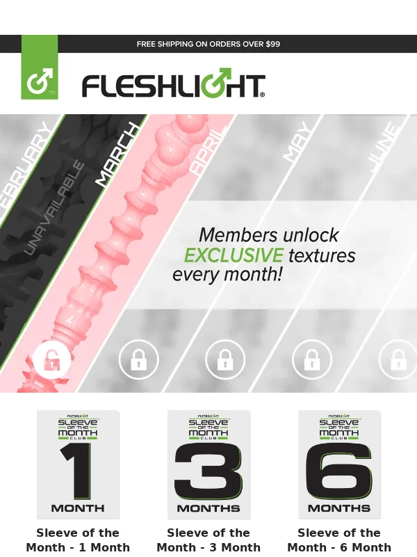 Fleshlight - Sleeve of the Month! Get access to exclusive textures