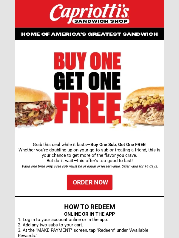 Hooters - Buy One Sub,Get One FREE! ?? Don’t Miss Out!