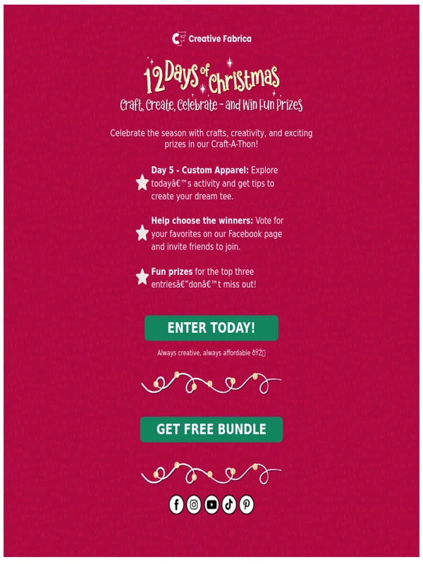 Creative Fabrica - ☃️ Day 5 of Christmas: Custom Apparel & Freebies ?