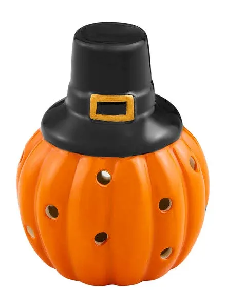 Mud Pie Pumpkin Pilgrim Light-Up Sitter