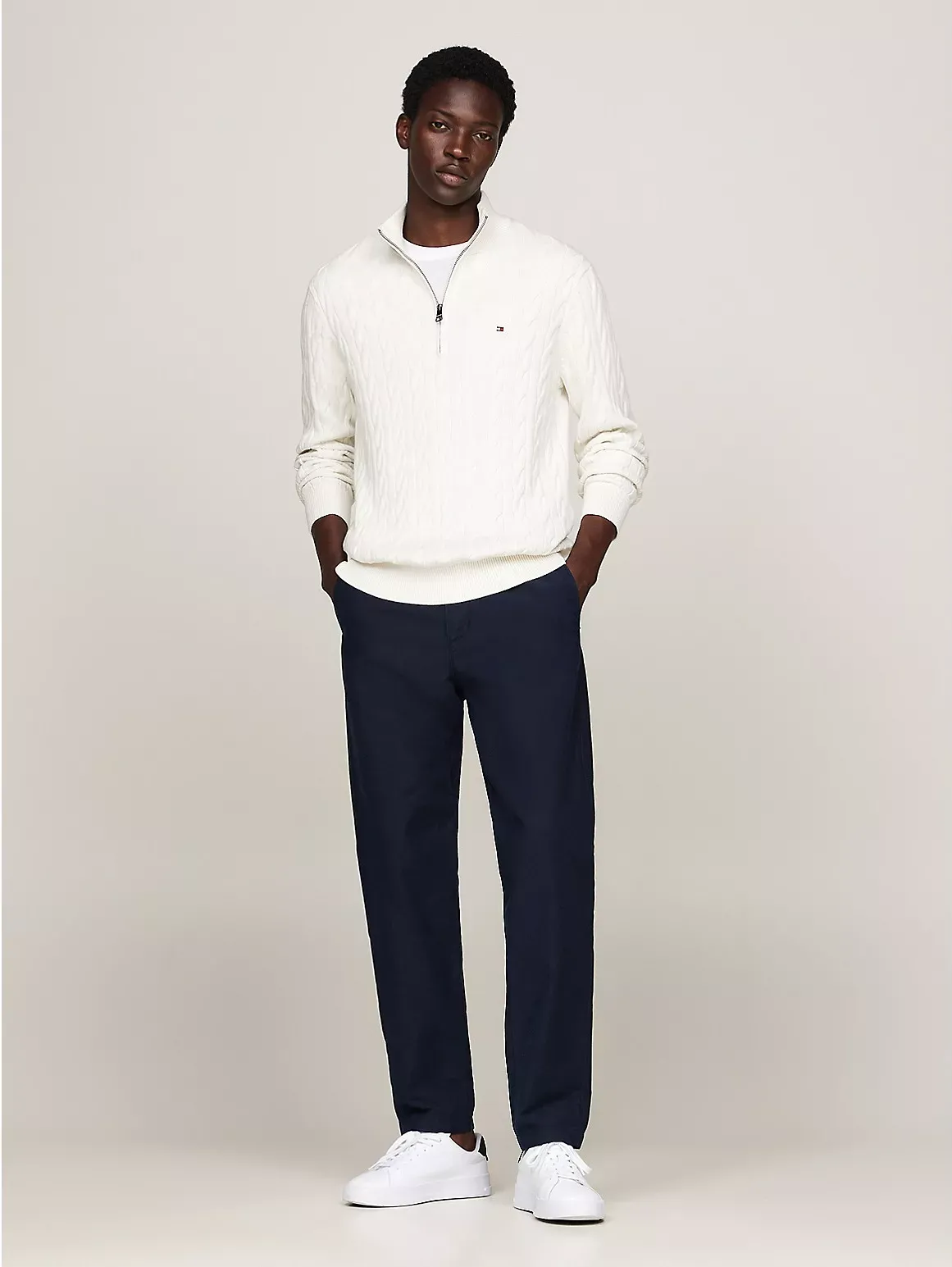 Tommy Hilfiger Men's Garment-Dyed Relaxed Tapered Chino - Navy - 33W x 34L