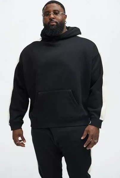 Fashion Nova Men's Tyson Heavyweight Oversized Striped Hoodie
