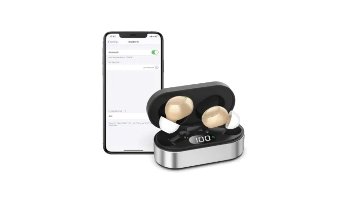 Rechargeable Hearing Aids for Seniors – 16 Channels Bluetooth Hearing Aids – Invisible Digital Hearing Amplifier Devices for Ear with Noise Reduction, Enabled Calls on iOS Android Music