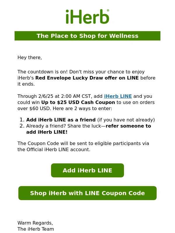 iHerb - ? Ending Soon: Get Up To $25 USD Cash Coupon