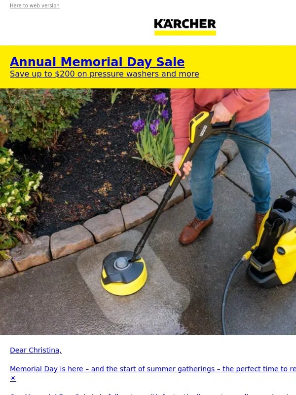 Karcher - Memorial Day Sale - Up to $200 Off ?