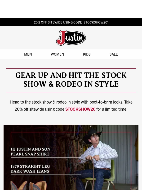 Justin Boots - 20% Off From Boot To Brim – Limited Time Only