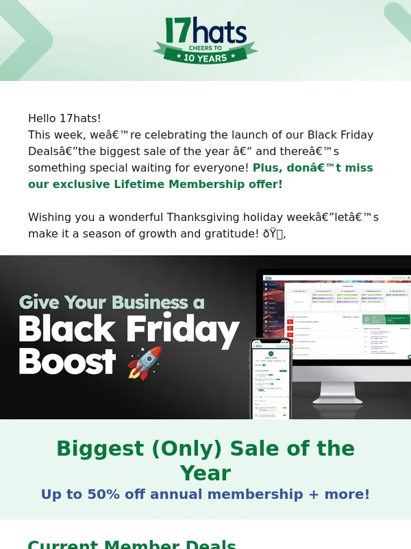 17hats - Black Friday Deals! ? + Don’t Miss These Free Year-End Workflow Templates