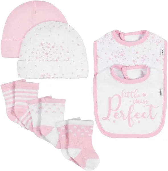 Onesies Brand Baby Girls Stars Caps Dribbler Bibs Jersey Crew Socks