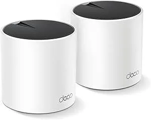 TP-Link Deco AX3000 WiFi 6 Mesh System - Covers up to 4500 Sq.Ft, Replaces Wireless Router and Extender, 3 Gigabit Ports per Unit, Supports Ethernet Backhaul (Deco X55, 2-Pack