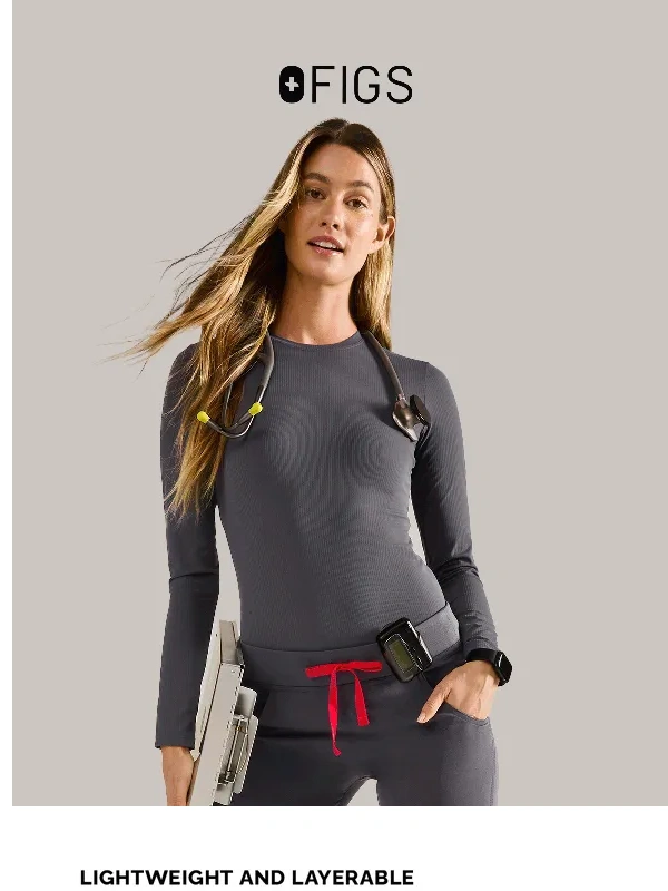 Figs - Three Words: Ribbed Longsleeve Underscrub