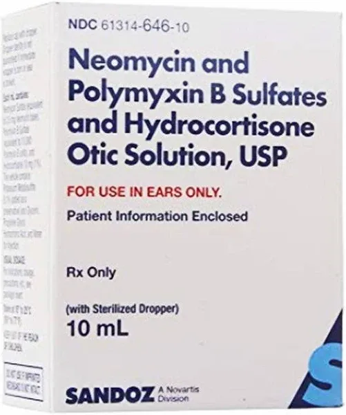 Neomycin, Polymyxin B and Hydrocortisone Combination Ear Drops