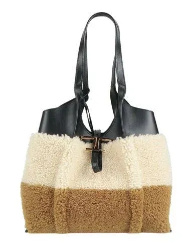 Tod's Women's T Timeless Medium Shearling Tote Bag